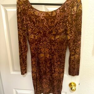 Free People long sleeve, thin velvet dress size small